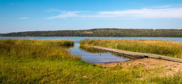 Vy över Långenbadet i Timmersdala