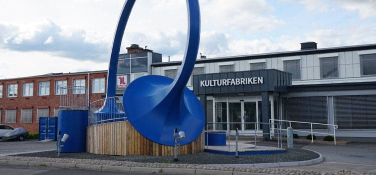 Vy över fasaden på Skövde Kulturfabrik